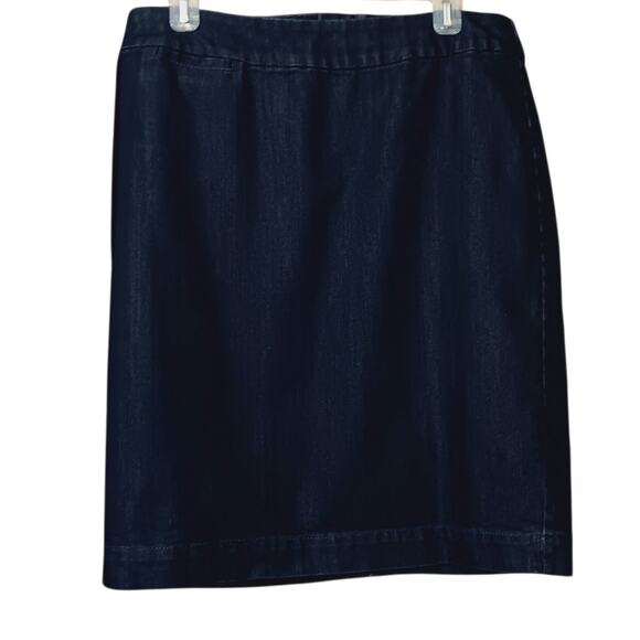 COLDWATER CREEK Denim Jean Skirt Size 14 Dark Wash Straight Casual Work School - Picture 1 of 8